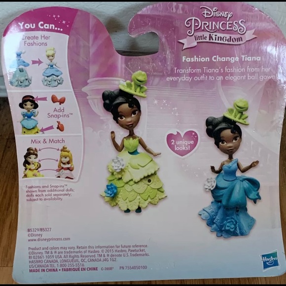 Disney Princess Little Kingdom Fashion Change Tiana Snap-In Doll NEW - Picture 4 of 8
